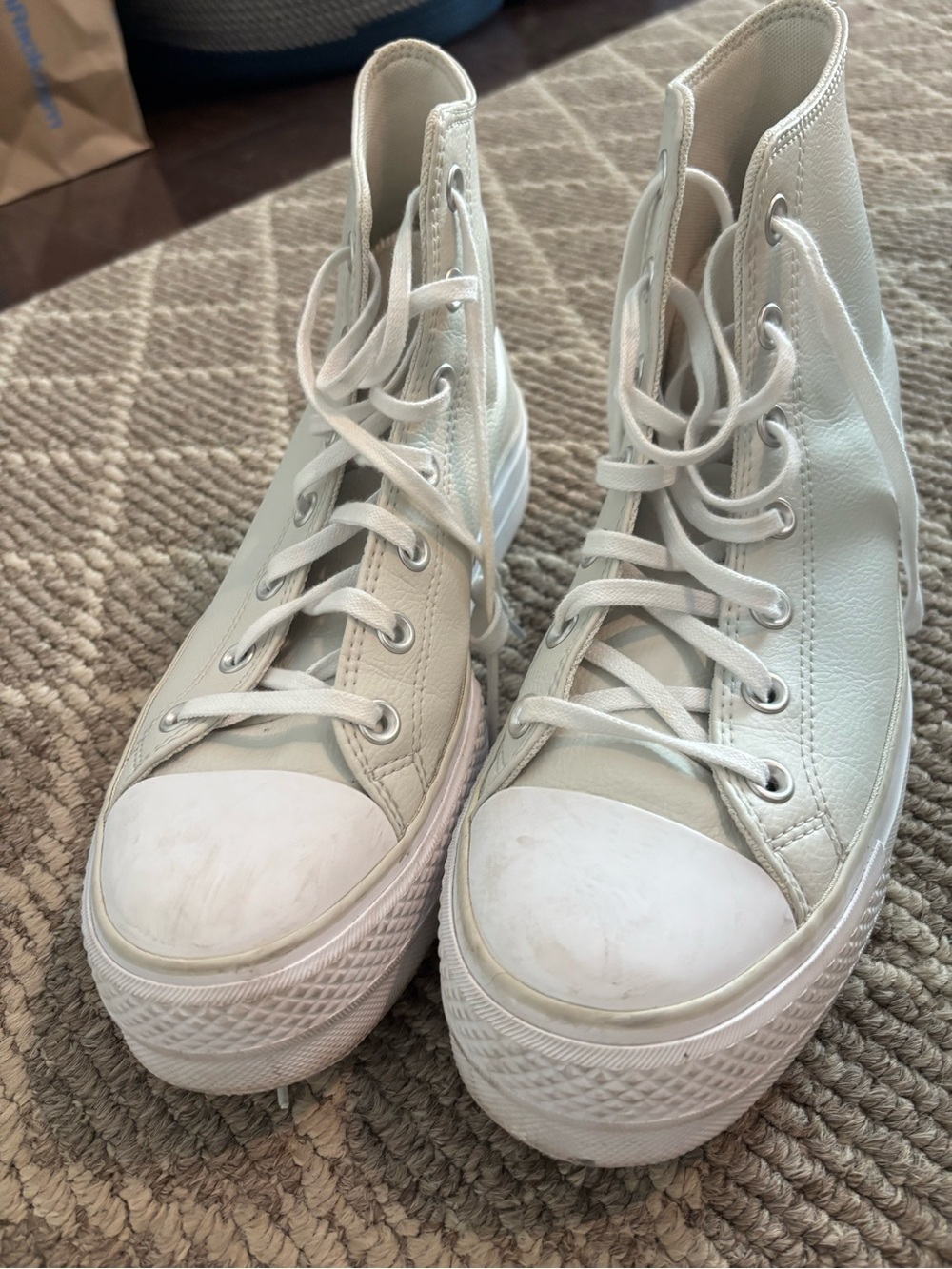 Converse High-Top Sneakers in Light Cream